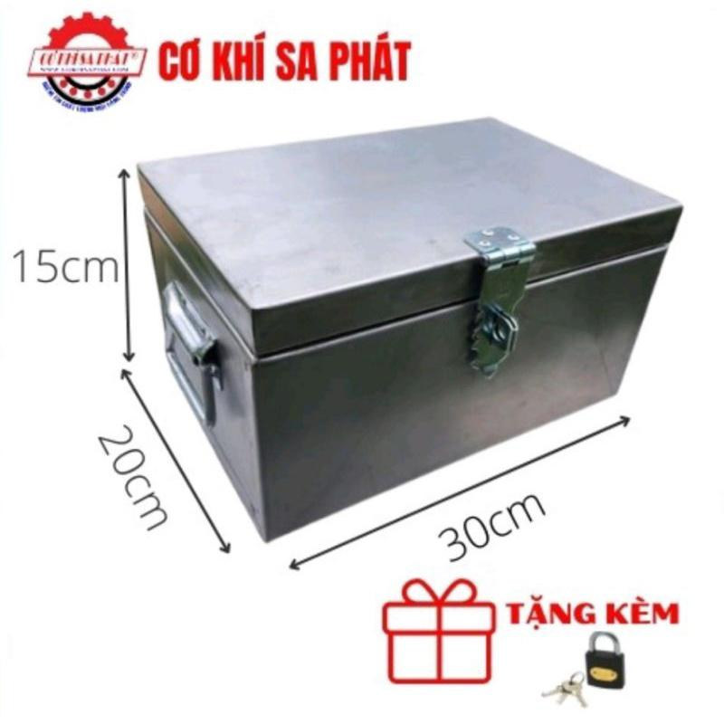 THÙNG INOX ĐỰNG VẬT DỤNG CÁ NHÂN, HỘP INOX ĐỰNG TIỀN, Kt 30 X 20 X 15CM tặng kèm ổ khóa