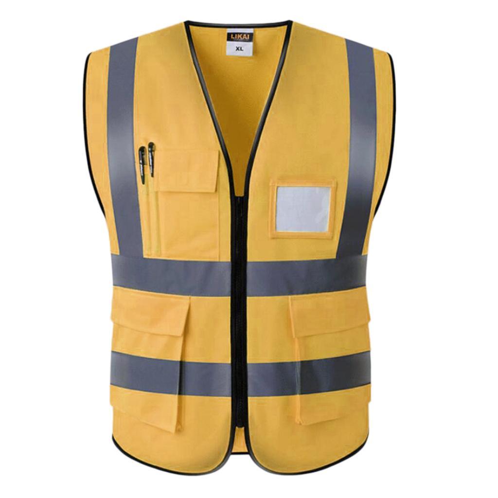 3pcs Reflective Safety Vest Waistcoat Clothing With L XL XXL Golden