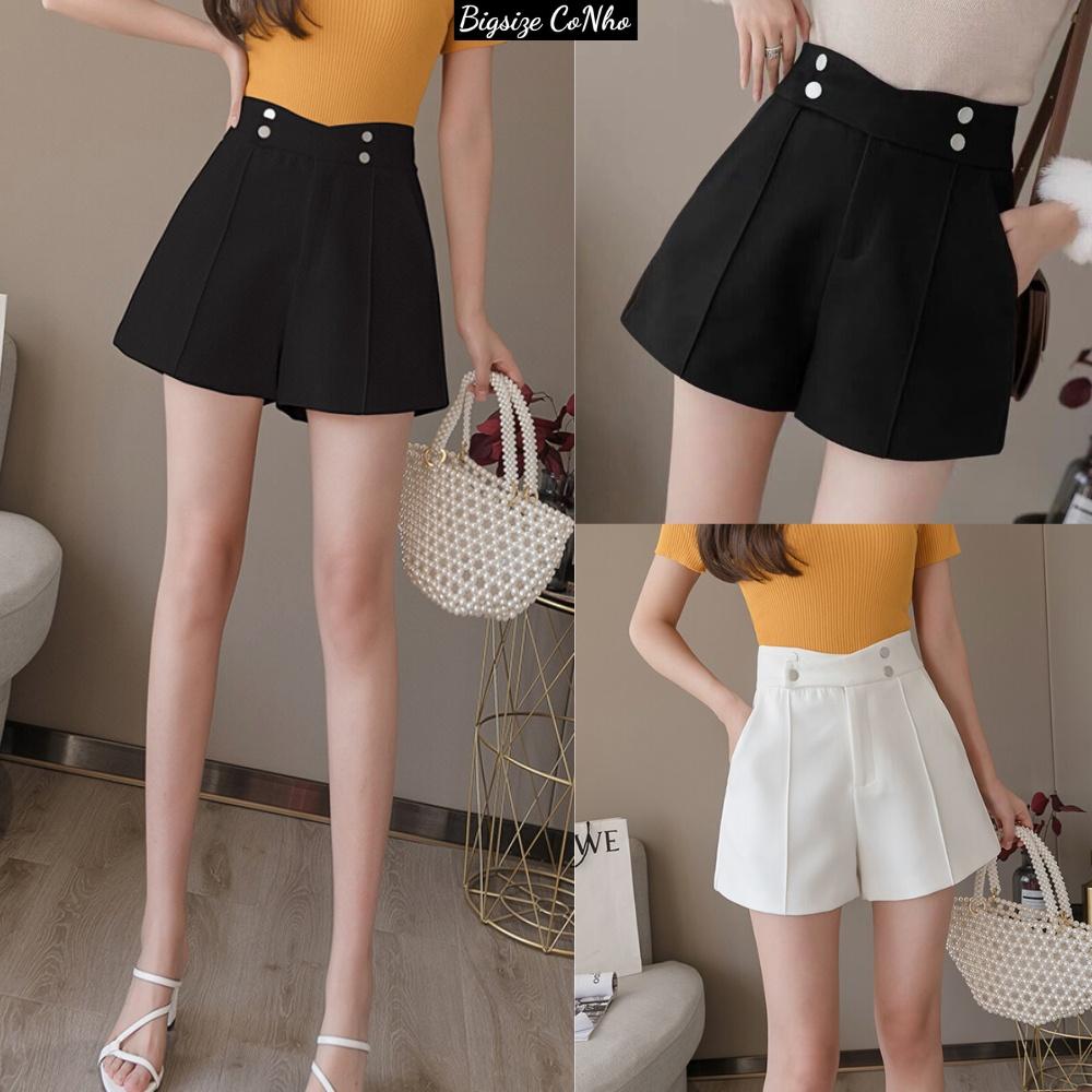 Quần đùi bigsize nữ lưng thun nút, Quần short nữ ngoại cỡ 60-95kg  BIGSIZE CÔ NHỎ Q4N - Đen