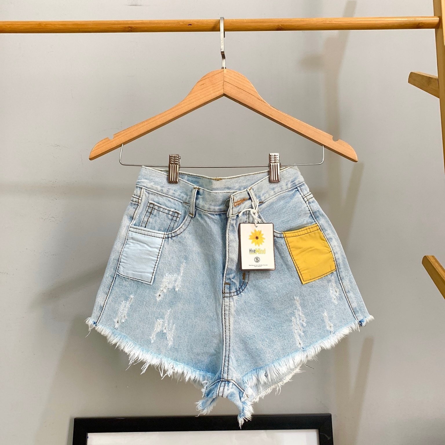 Quần short nữ lưng cao Julido chất jean, một màu, ba kích thước thời trang trẻ trung mẫu mới MS008