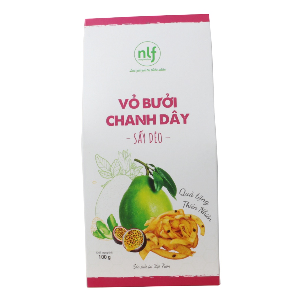 [HÀNG XUẤT KHẨU LOẠI 1] Vỏ bưởi chanh dây sấy dẻo Nonglamfood hộp 100g| Tăng cường đề kháng tự nhiên