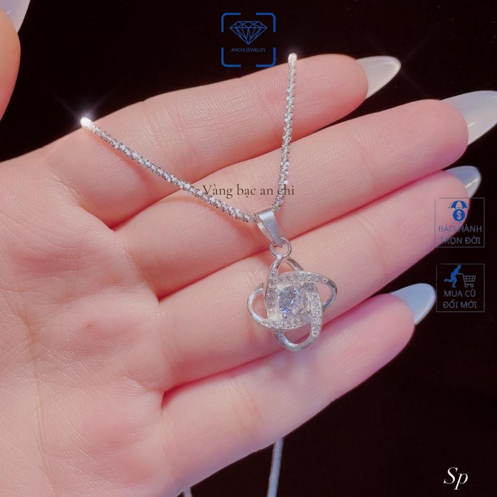 Dây chuyền vòng cổ bạc nữ mặt hình cá heo đính đá thời trang, trang sức Anchi jewelry