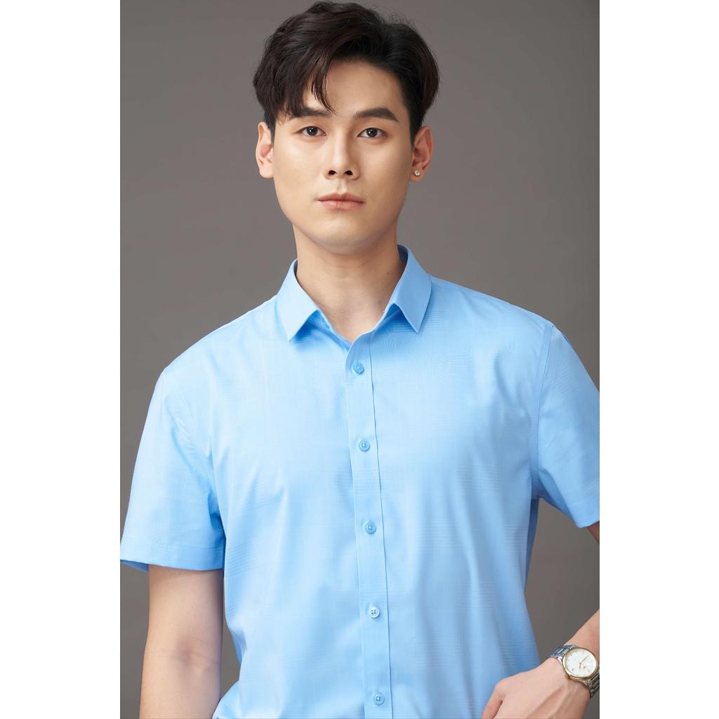 Áo Sơ Mi GENEROS Cộc Tay Xanh Dương AK371