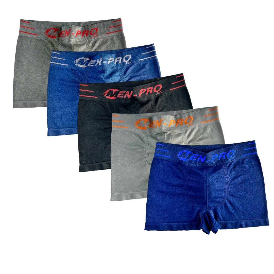Combo 5 Quần lót nam đùi boxer dệt kim liền mạch Menpro MP33 – Seamless, co giãn 4 chiều, thoáng mát