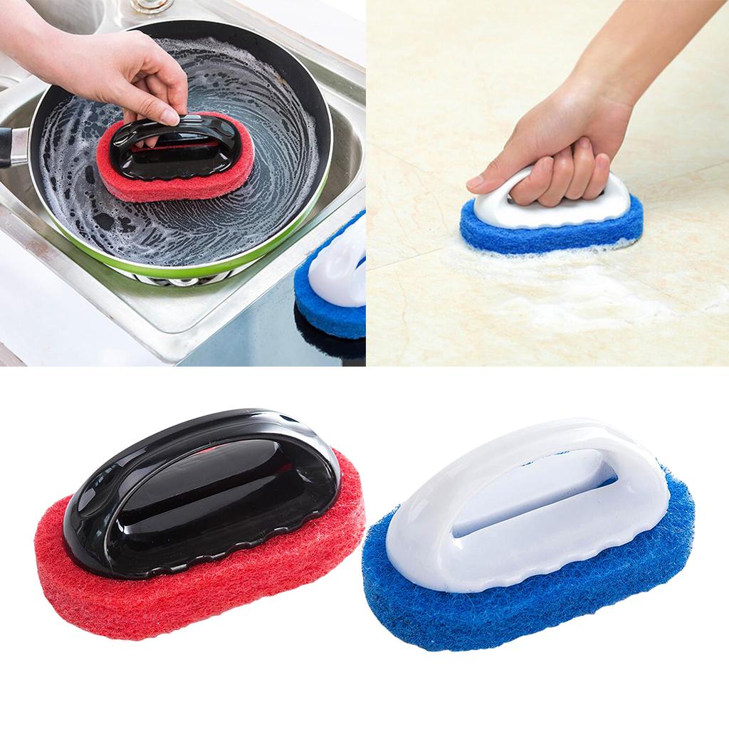 2x Soft Brush Dish Kitchen Sink Toilet Bathtub Washing Scrubber with Handles