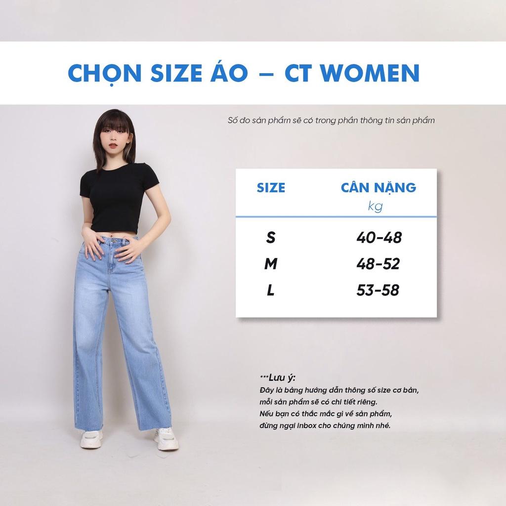 Áo Thun Nữ Croptop Cổ Tròn Dáng Ôm, Áo T-shirt Nữ Cổ Tròn Ôm Body CT Women