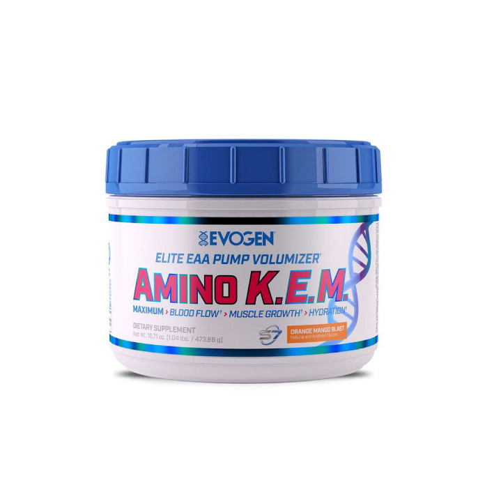 Evogen AMINO K.E.M Intra-Workout, EAA + BCAA, Phục Hồi & Xây Dựng Cơ Bắp, Sức Mạnh, Sức Bền, Bổ Sung 8.5G Amino Axit Thiết Yếu + 50G S7 + 2G Chất Điện Giải, Hộp 30 Lần Dùng