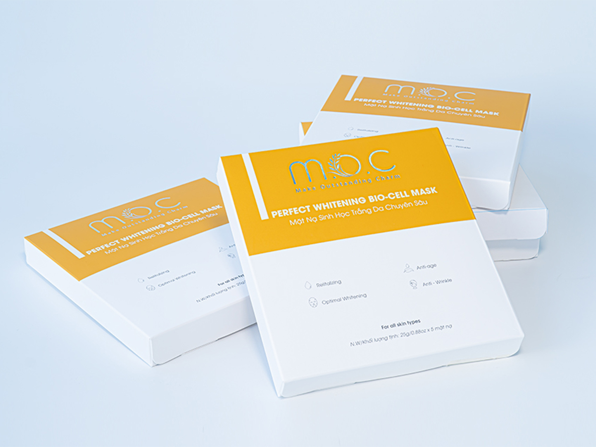 Mặt nạ trắng da chuyên sâu M.O.C - Nuôi da căng bóng, mịn mượt, săn chắc - Chống lão hóa, trẻ hóa tế bào - Giảm nếp nhăn, cải thiện đốm nâu - Ngăn chặn tác hại từ bên ngoài