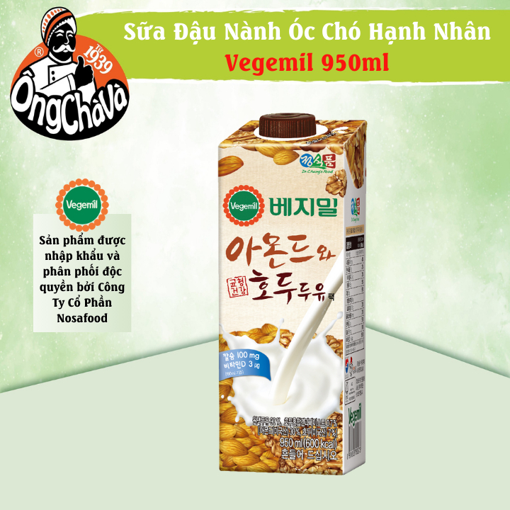 Sữa Hạt Óc Chó Hạnh Nhân Vegemil 950ml (Almond & Walnut Soymilk)