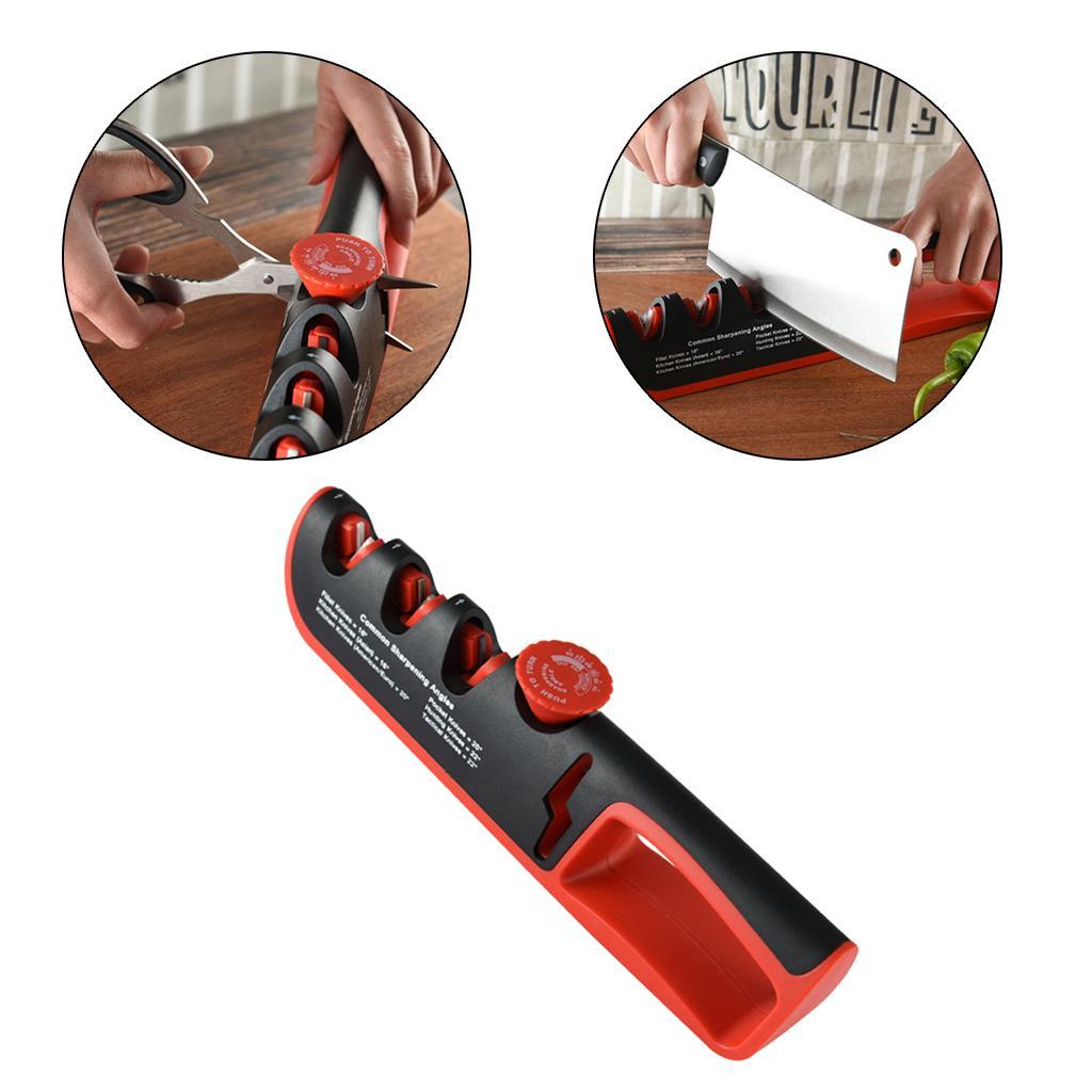 Kitchen Knife Sharpener Adjustable Scissor Knife Sharpening Tool Black Red