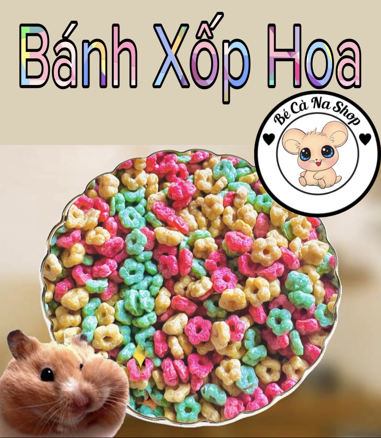 Bánh xốp hình hoa thức ăn mài răng cho hamster , thọ bọ sóc ...