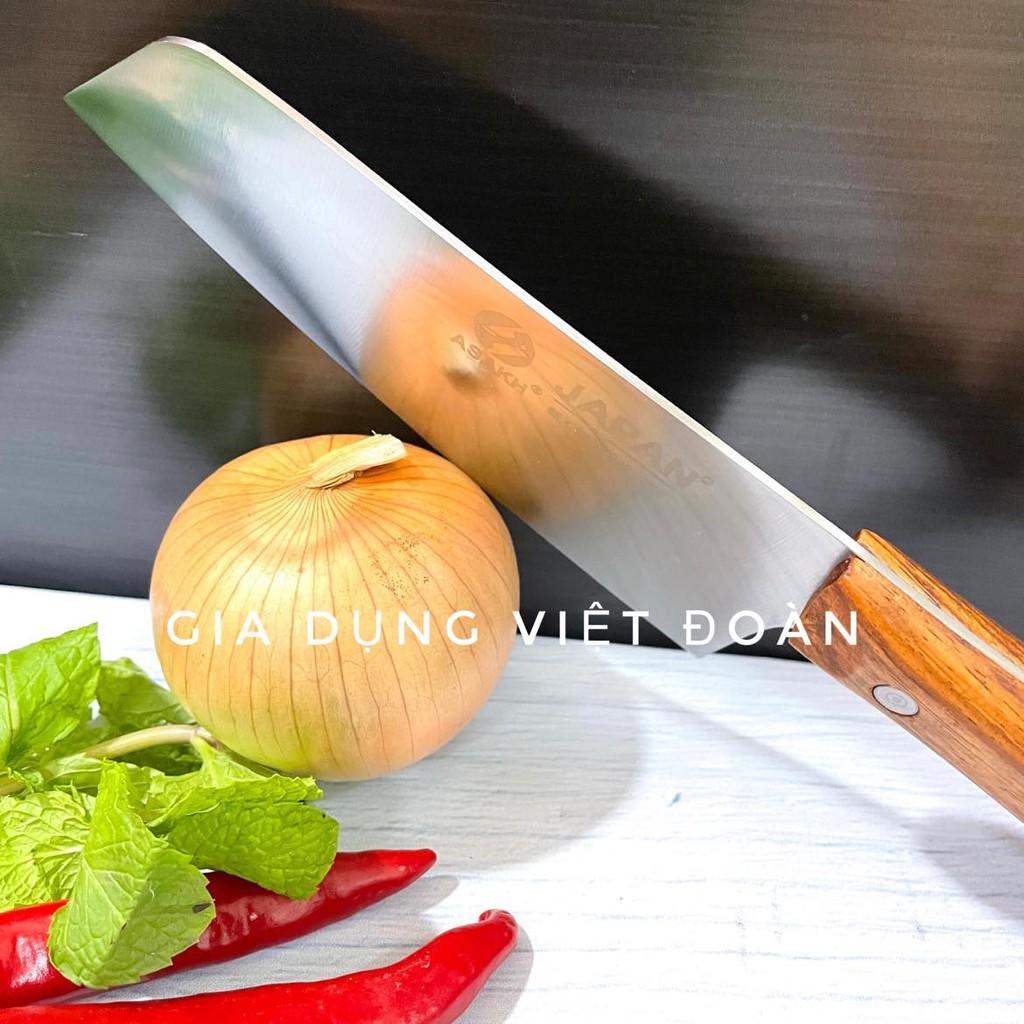 Dao Thái thịt cá Cao Cấp Nhật Bản ASAKH - Dao dày dặn , nặng tay, cán gỗ chắc chắn