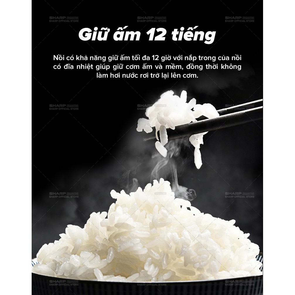 Nồi Cơm Điện Tử Sharp KS-COM186EV-GL - (1.8L) Hàng Chính Hãng