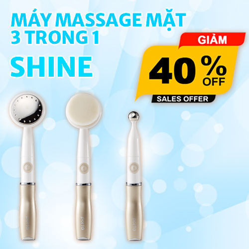 Máy Rửa Mặt Massage 3-trong-1 Shine Nhật Bản