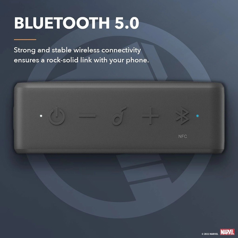 Loa Bluetooth Soundcore By ANKER Select 2 - Phiên Bản Marvel - A3125, Bluetooth 5.0 Chống NướC IPX7 - Hàng Chính Hãng