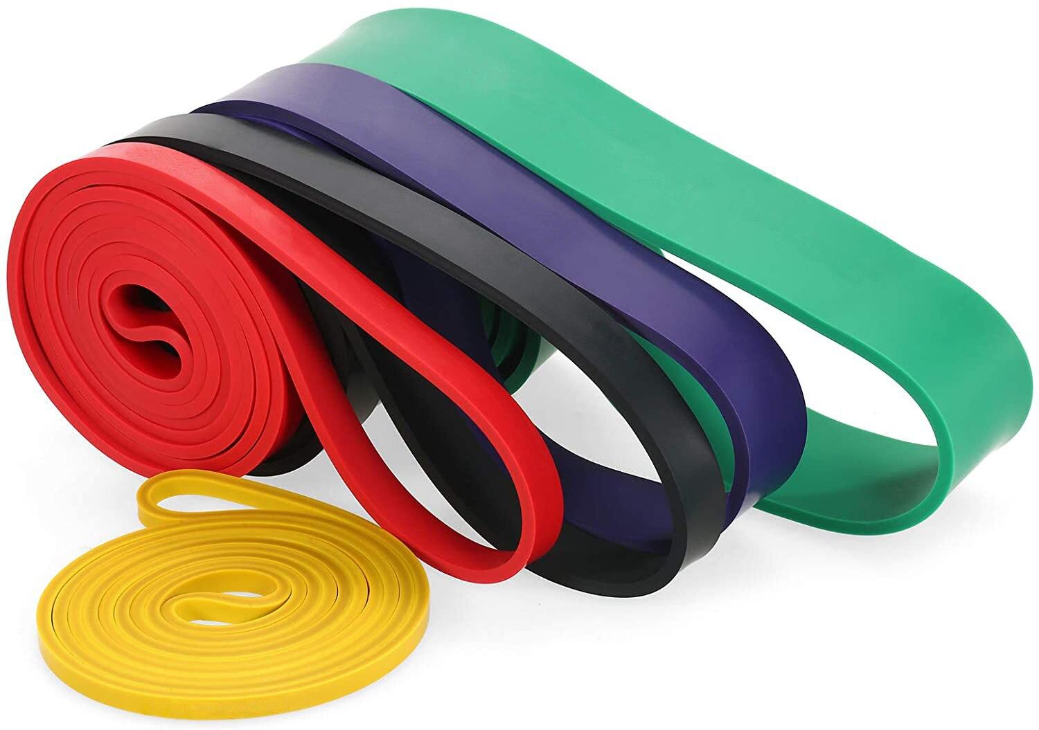 Băng tập thể dục kéo lên băng đàn hồi hạng nặng nhiệm vụ cao su Loop Loop Power Band Set Home Gym Workout Mở rộng Color: Purple