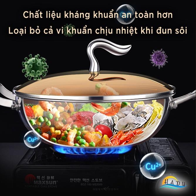 Chảo Chống Dính Bếp Từ Sâu Lòng Có Nắp Đậy Size 30cm 32cm Inox 316 Cao Cấp Đạt Chất Lượng Đức SSGP