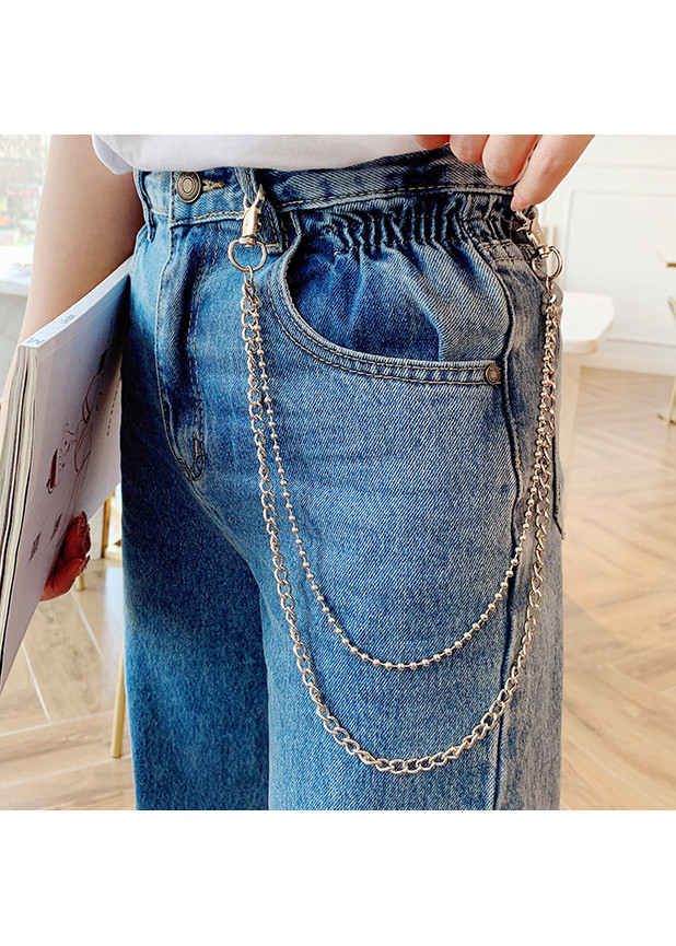 Dây xích móc quần kim loại titan 2 lớp cá tính