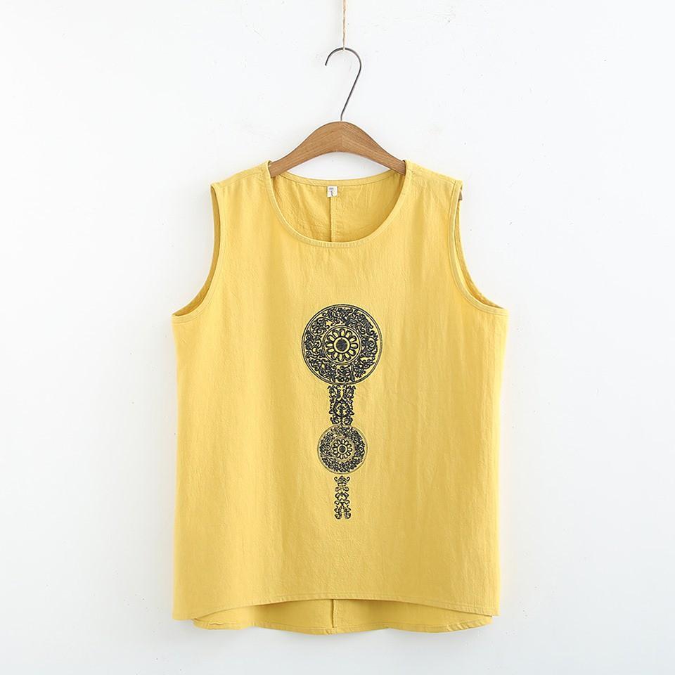 áo sát nách nữ chất đũi thêu - họa tiết THÊU, sang chảnh, hàng VNXK (T15)