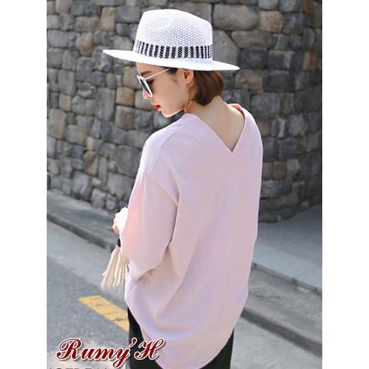 Áo kiểu nữ phôm rộng cổ nẹp tim thun coton co giản 4 chiều RHA08052060 Bảo hành 7 ngày