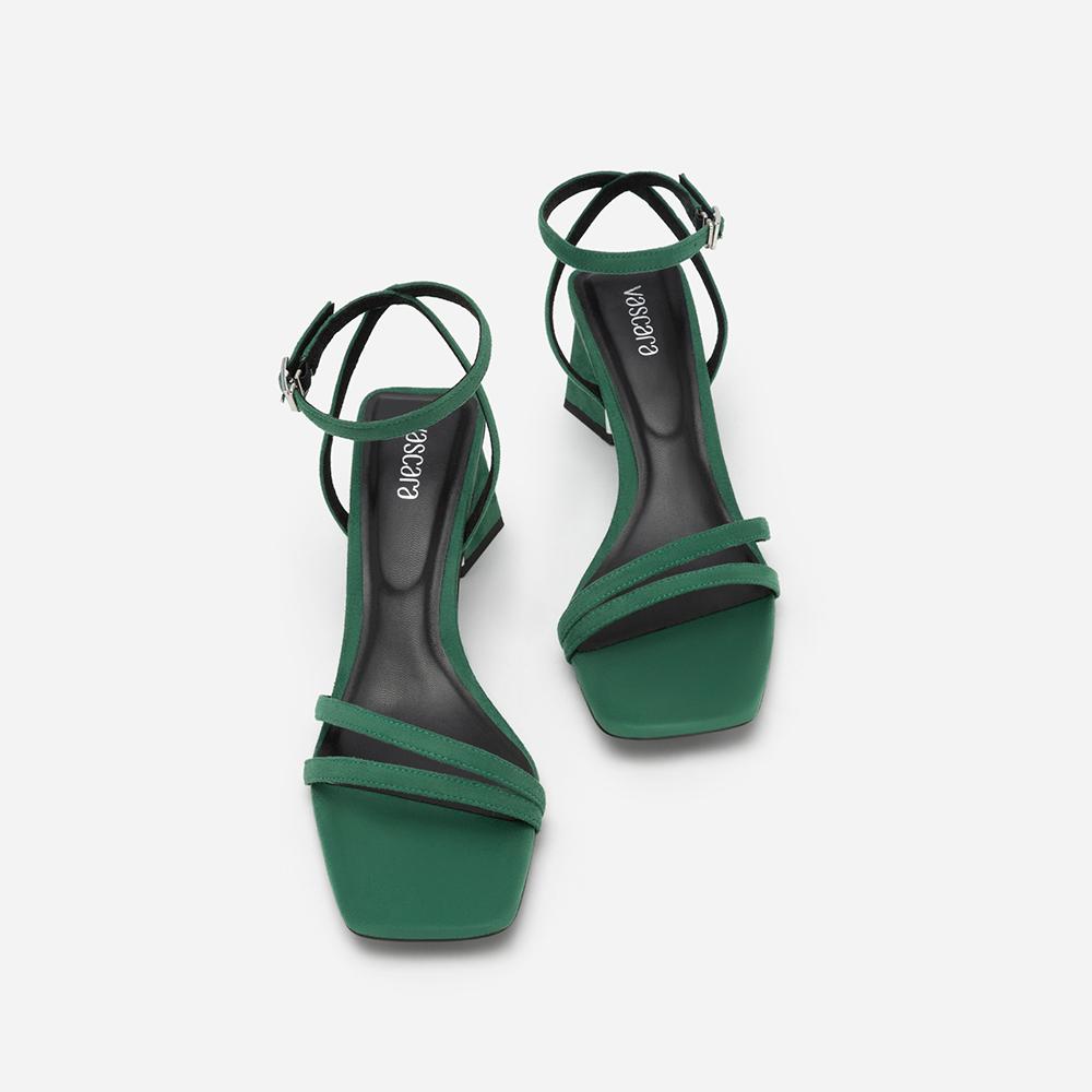 Vascara Giày Sandal Ankle Strap Quai Đôi Nubuck - SDN 0728