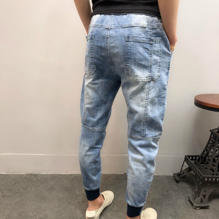 Quần jeans ống túm nhiều túi Mã: ND1619 - XANH NHẠT