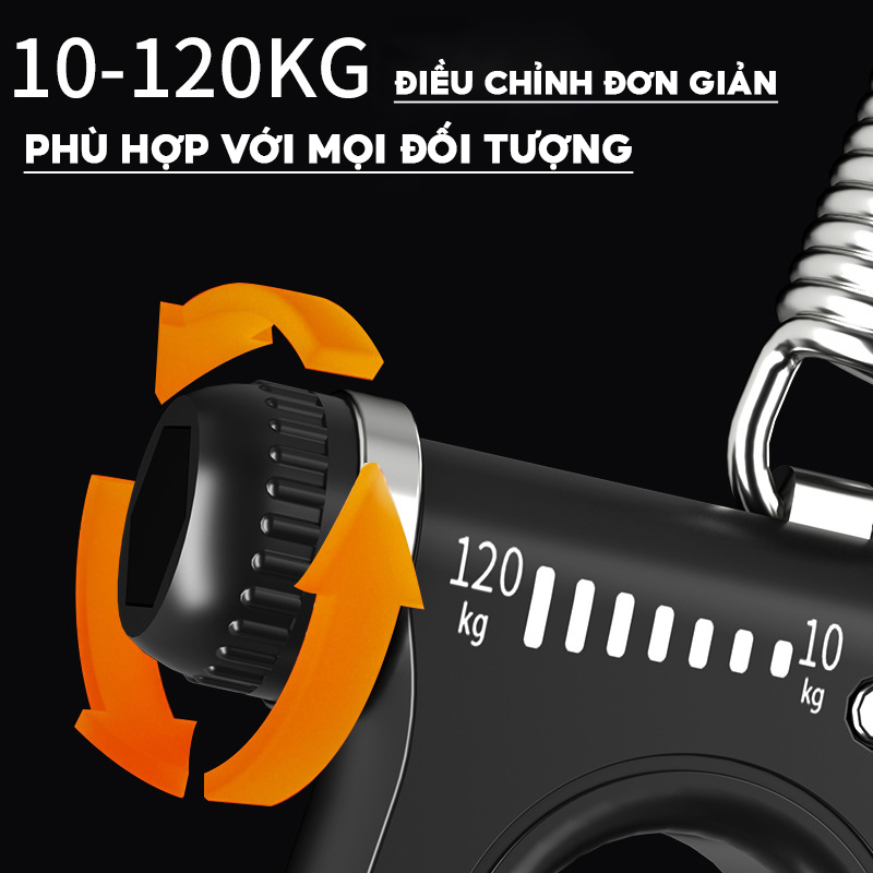 Kìm bóp tay 120kg Siêu Khỏe - Kìm bóp tập cơ tay có màn hình điện tử đếm số - Hàng Chính hãng dododios