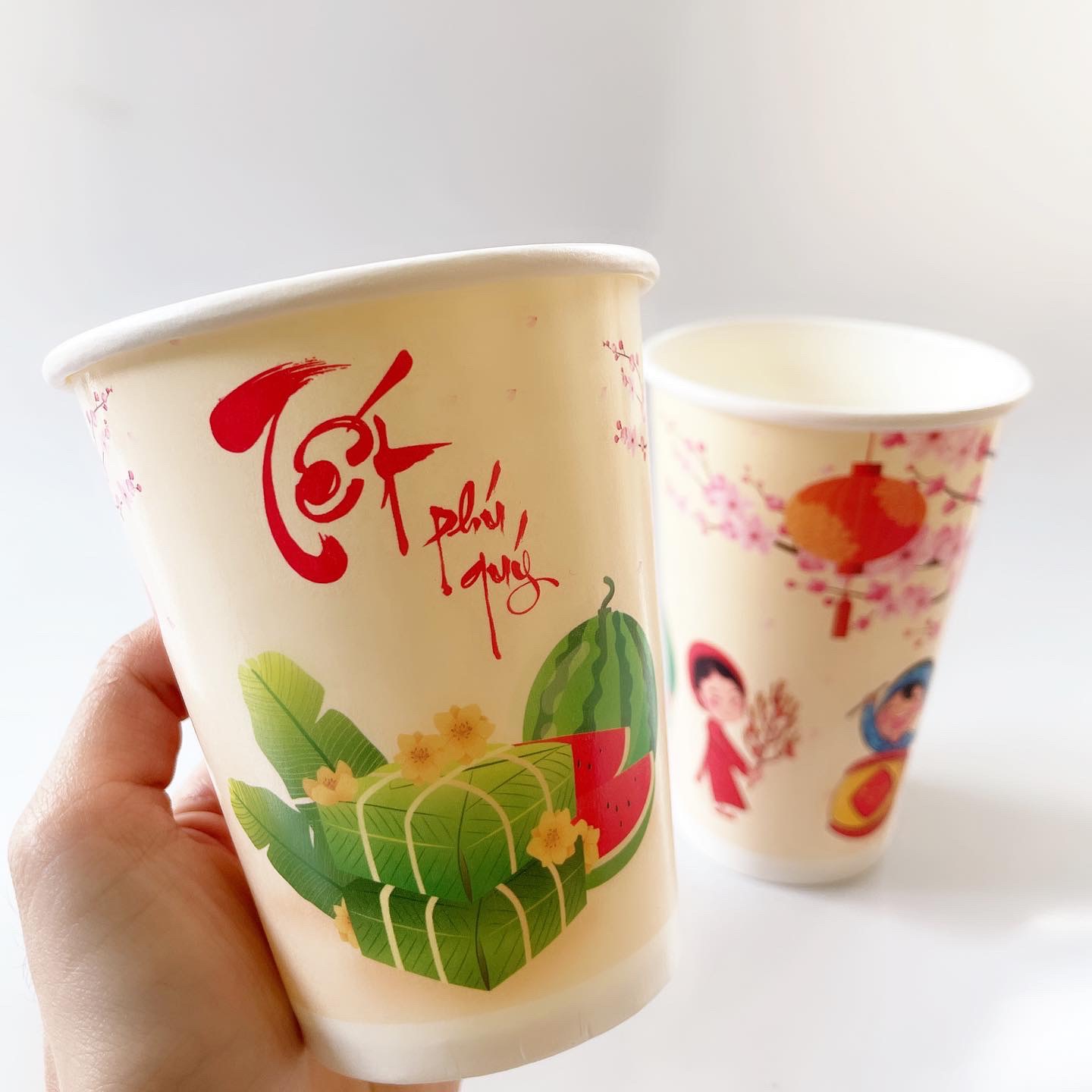 Ly giấy 12oz~354ml - Lốc 20 ly giấy có họa tiết