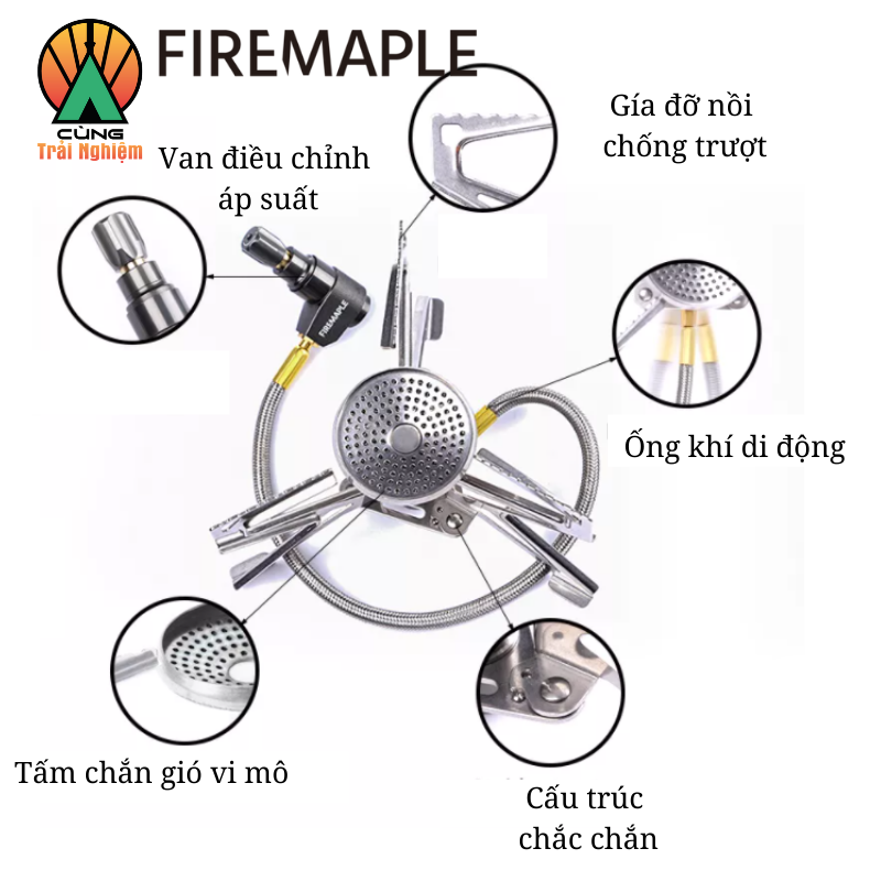 Bếp Gas Điều Chỉnh Áp Suất Polaris Fire Maple FMS-Pol01 Nhỏ Gọn Chuyên Dụng Cho Du Lịch, Dã Ngoại Cắm Trại