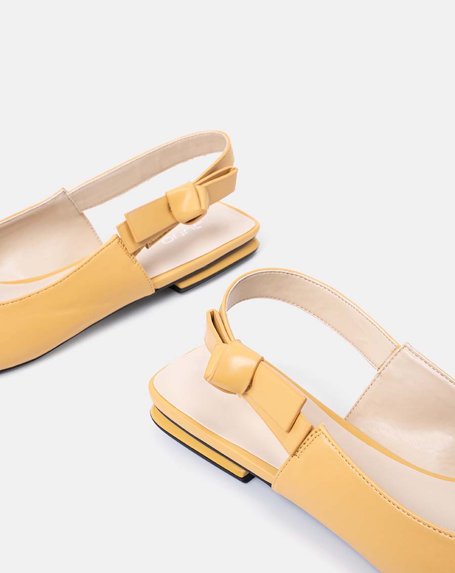 JUNO Giày Búp Bê Slingback Thắt Nơ Trang Trí BB03074