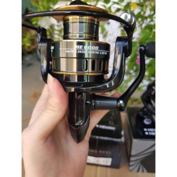 MÁY CÂU CÁ FISHING REEL HE1000-2000-3000-6000 (TẶNG NGAY CƯỚC 250M CACBON NHẬT ) MÁY CÂU CÁ MÁY ĐỨNG KIM LOẠI