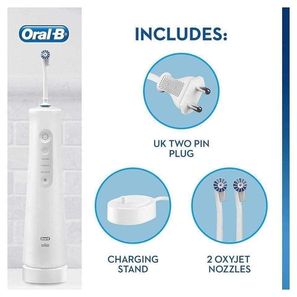 Máy Tăm Nước Không Dây ORAL-B AQUACARE 6, Công Nghệ Oxyjet Giúp Loại 99% Vi Khuẩn, Mảng Bám, Ngừa Sâu Răng, Nhập Đức