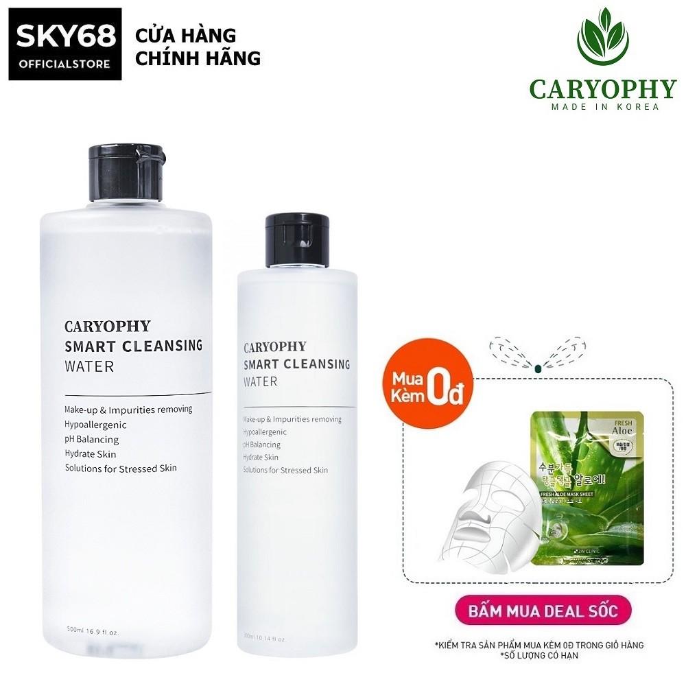Nước tẩy trang 5in1 ngăn ngừa mụn &amp; tẩy da chết dịu nhẹ Caryophy Smart Cleansing Water 300ml/500ml