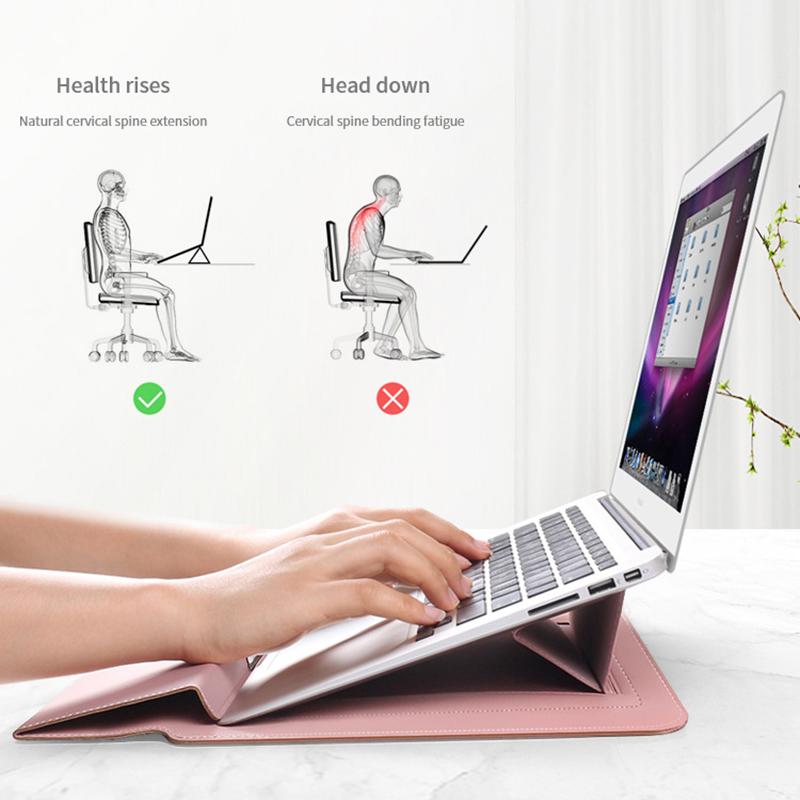 3 In1 Dọc Túi Laptop Laptop Đa Năng Bảo Vệ Chân Đế Chống Nước Laptop Thích Hợp Cho Apple Macbook