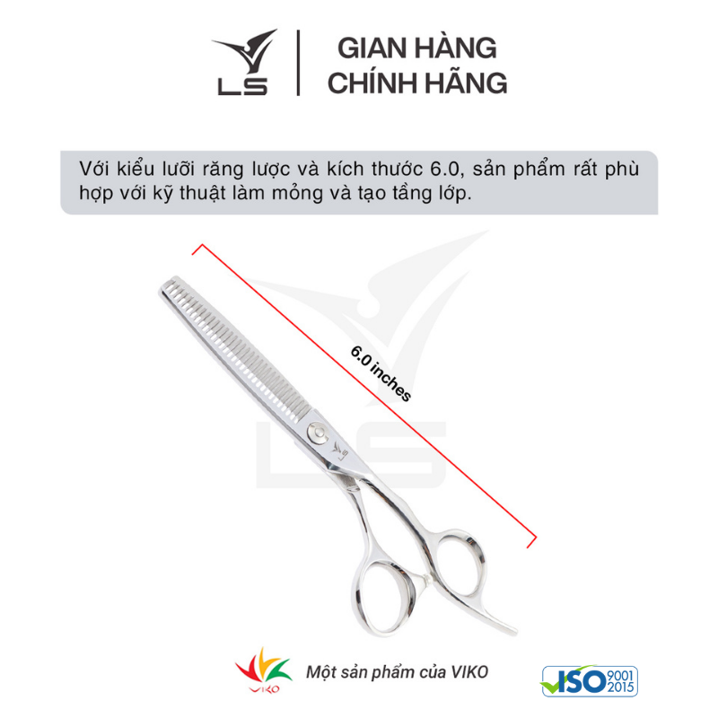 Kéo tỉa tóc LS rơi 15-20% quai offset vênh đỡ ngón cố định T3132