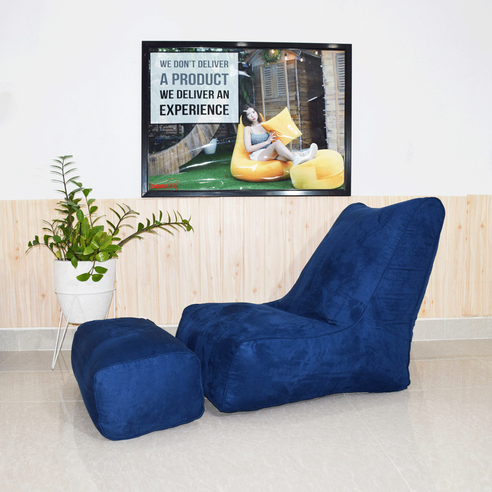 BỘ GHẾ LƯỜI SOFA ROMA MÀU XANH DƯƠNG MS55 - THE BEANBAGHOUSE