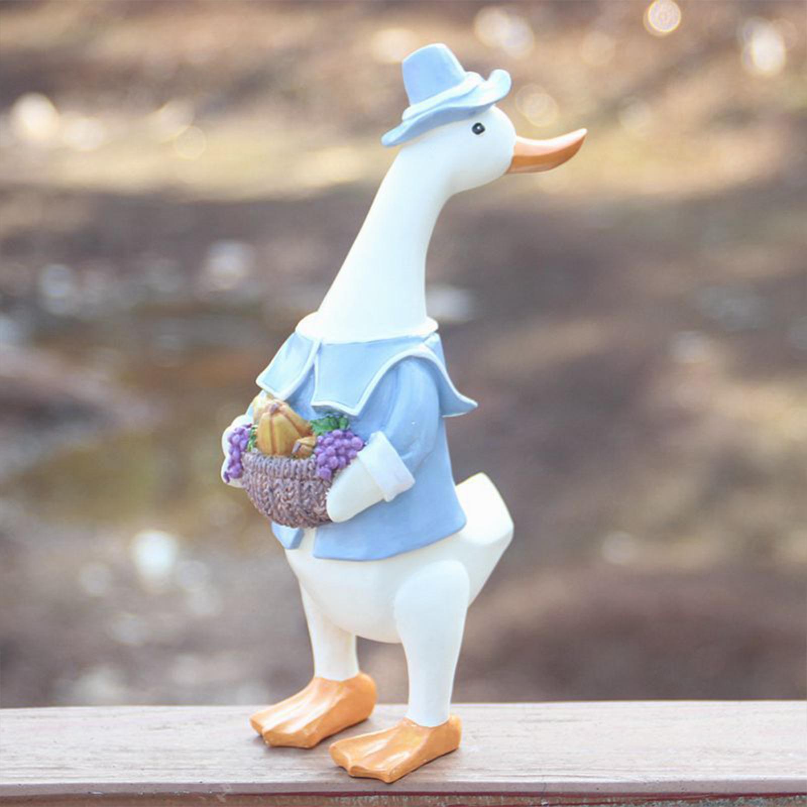 Garden Statues Art Crafts Resin Duck Figurines for Shelf Garden Cabinet