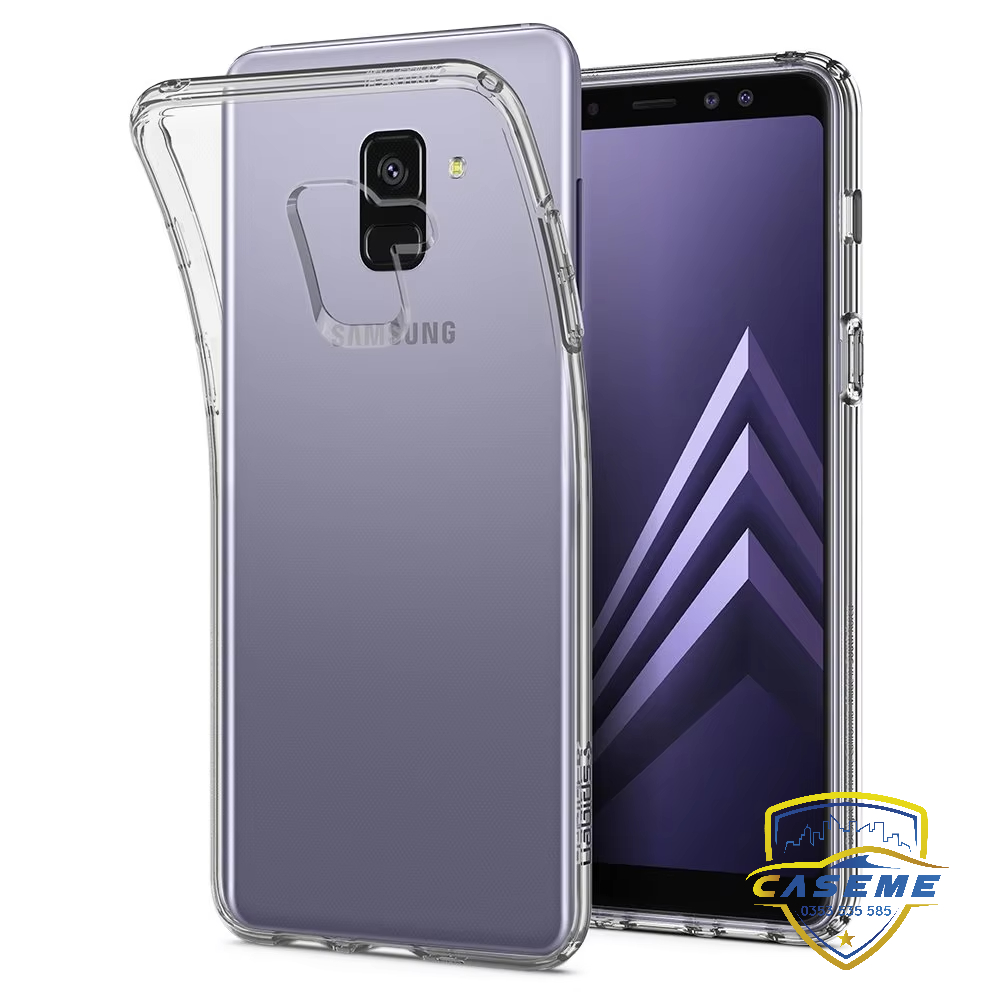 Ốp lưng dành cho Samsung Galaxy A8 (2018) silicon TPU dẻo trong suốt dày dặn chống sốc, chống xước cao cấp - Hàng chính hãng