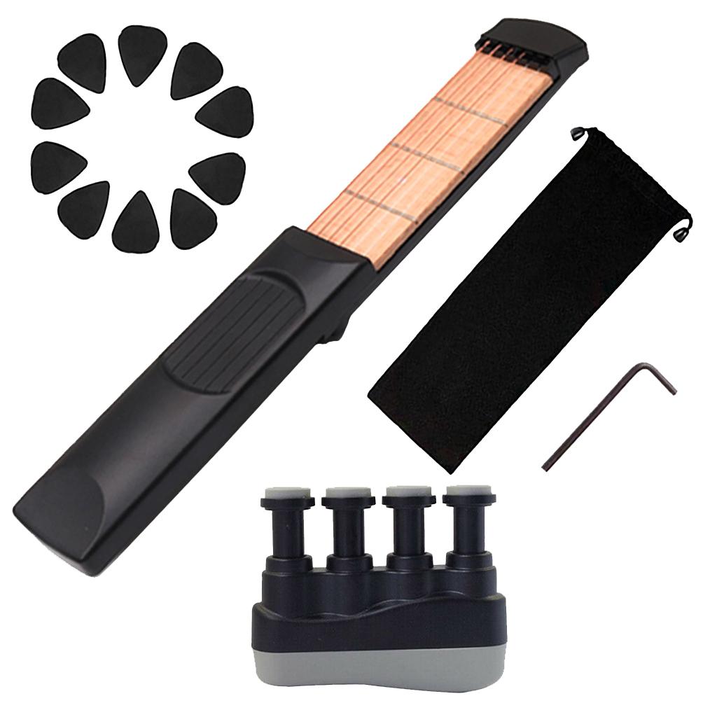 1 Set Right Hand 4 Fret 6 Strings Pocket Guitar Travel Guitar for Beginner Kids Practice Tool