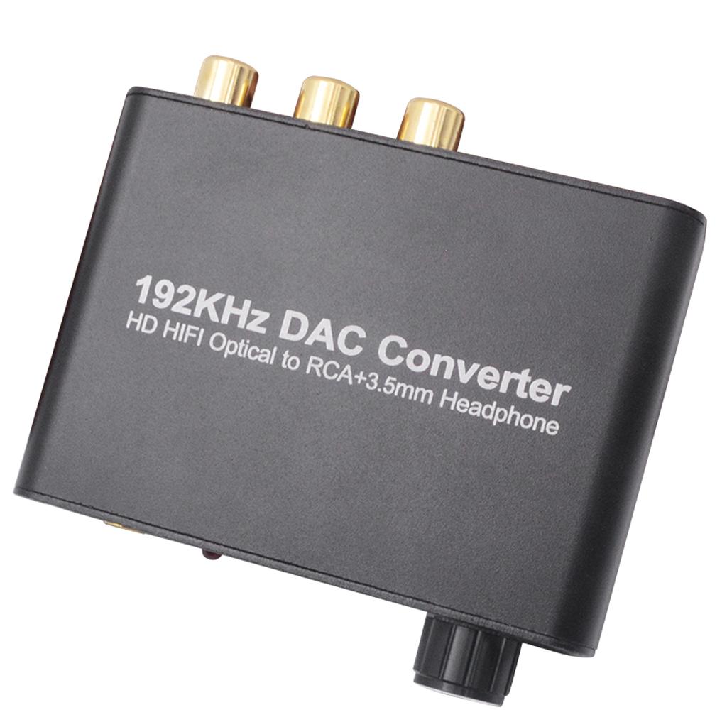 192kHz DAC Converter with Volume Adjustment Optical Coaxial Toslink to Analog