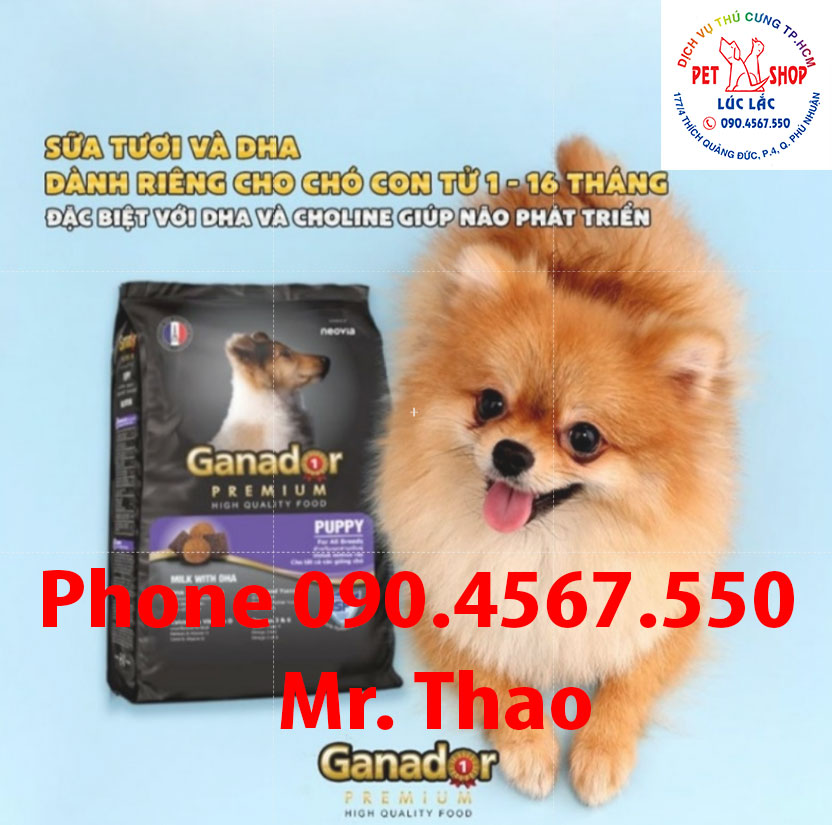 Combo 2 gói thức ăn cho chó con vị sữa & DHA Ganador Puppy Milk with DHA 3kg