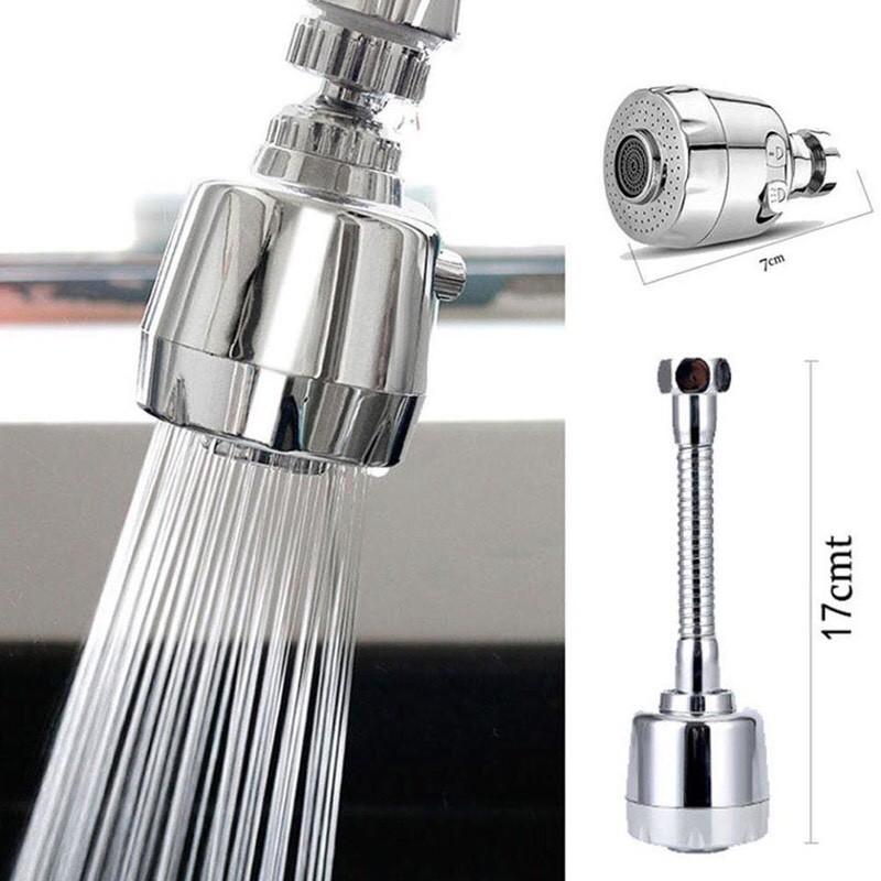 Đầu Nối Vòi Rửa Bát Tăng Áp Xoay 360 Độ Inox