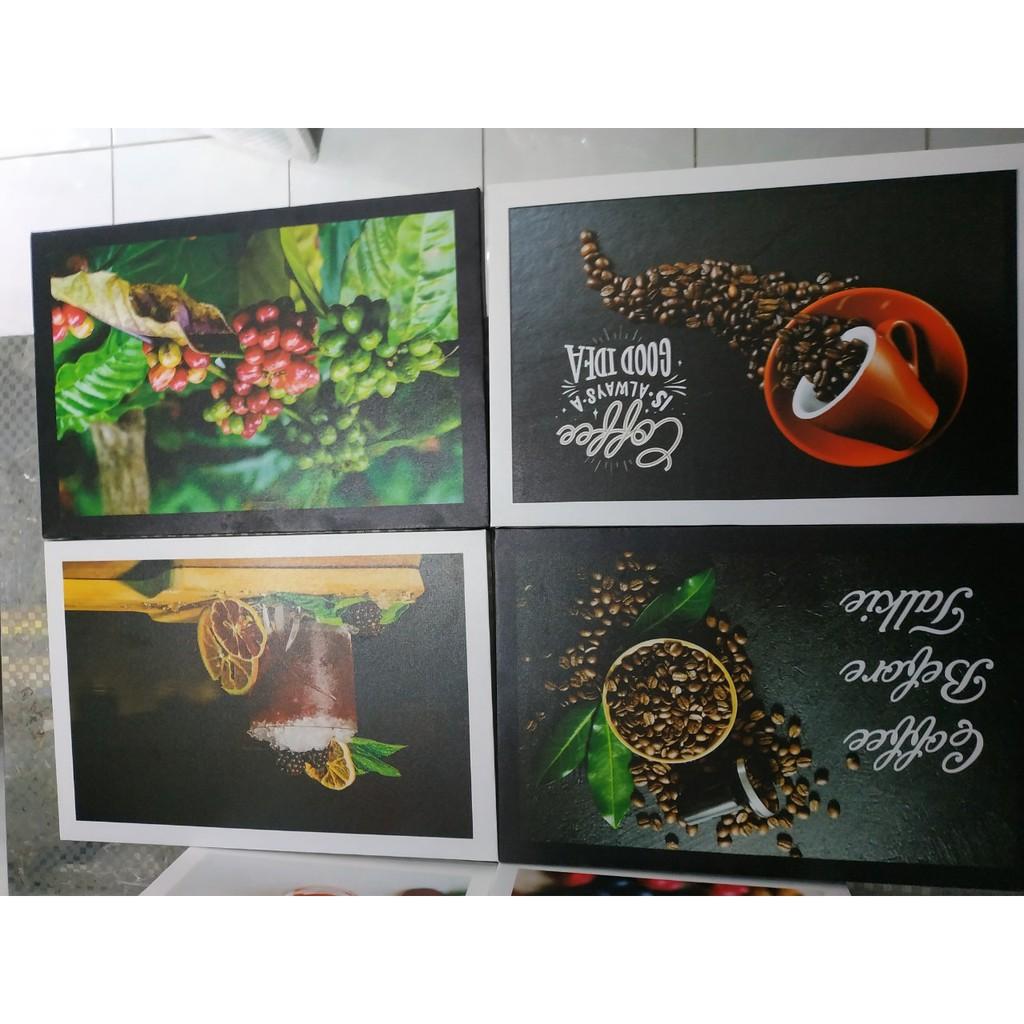 Bộ 5 tranh cho quán cà phê “Hạt cà phê thiên nhiên” | Tranh cây cafe W4231