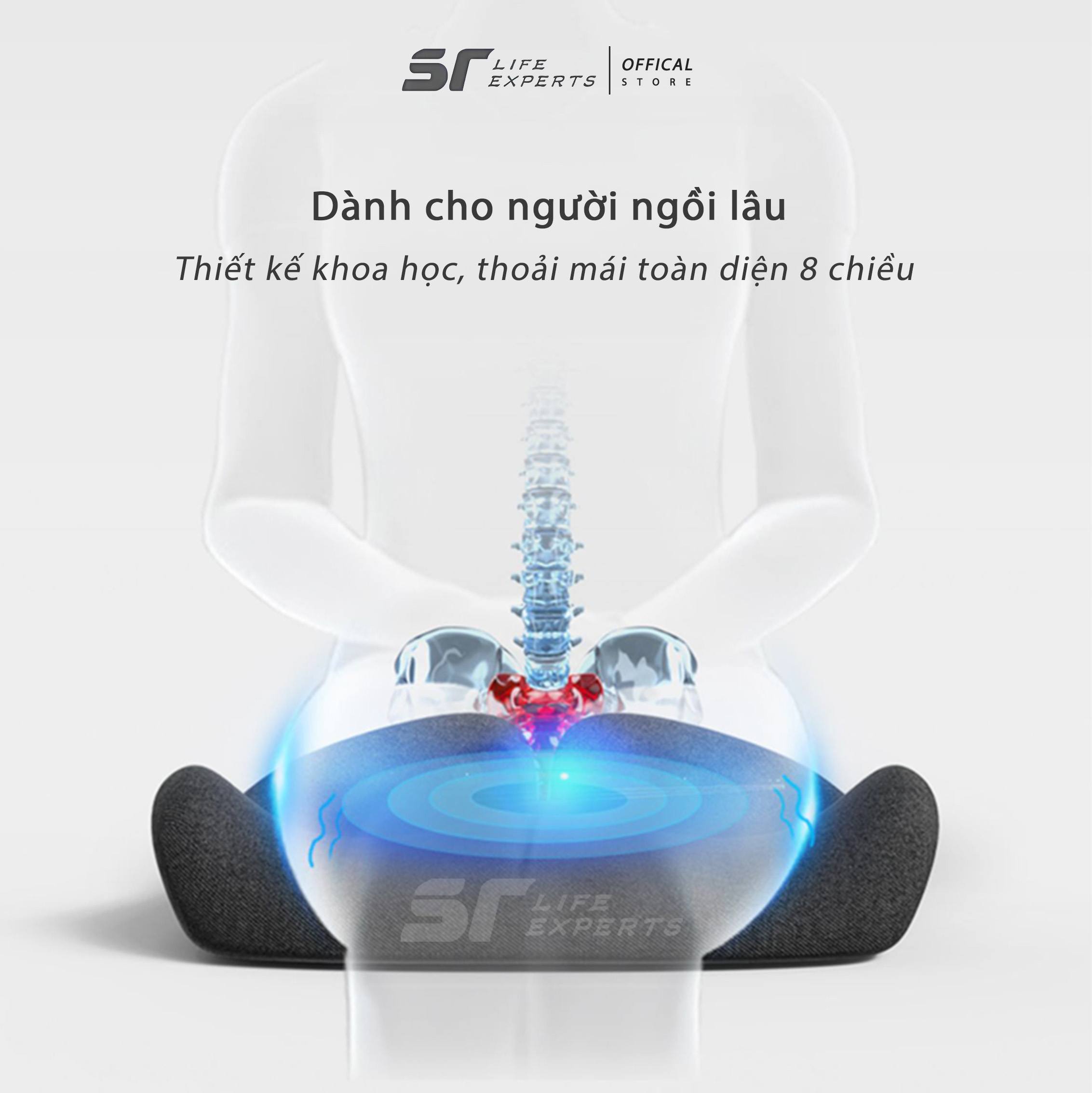Đệm Mông Nâng Đỡ Đa Chức Năng Công Thái Học, Đệm Lót Ghế Cao Su Non, Văn Phòng, Ô Tô Xe Hơi - Sairui