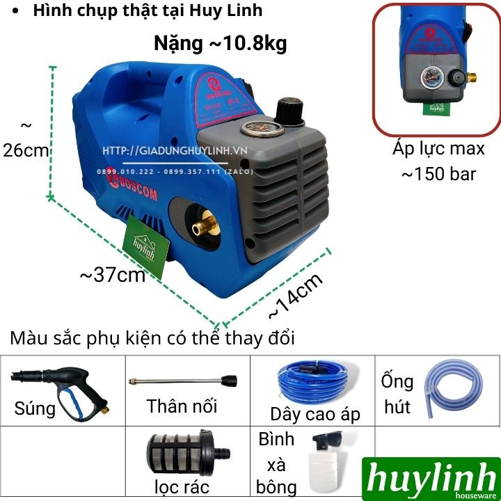 Máy xịt rửa xe Chỉnh Áp Boscom BT8 - 3200W - Tặng kèm béc rửa máy lạnh - motor từ lõi đồng 100%