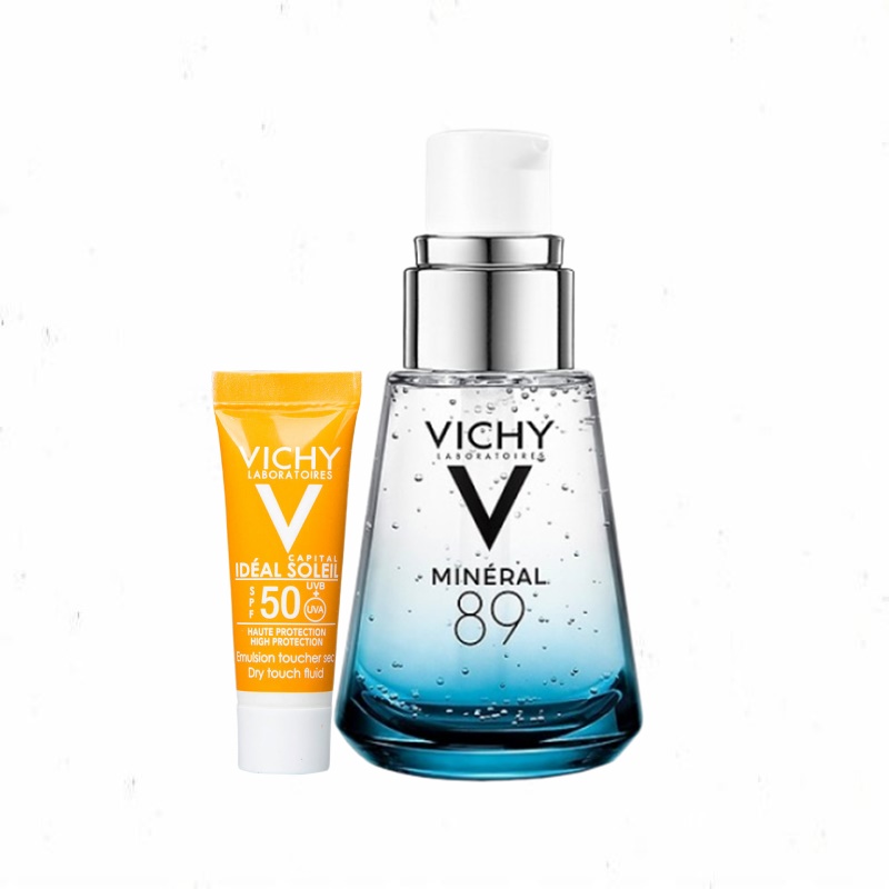 Dưỡng Chất Khoáng Cô Đặc Giúp Phục Hồi Cho Da Căng Mịn Vichy Mineral 89 (30ml) Tặng Kem Chống Nắng Không Gây Nhờn Rít Vichy 3ml