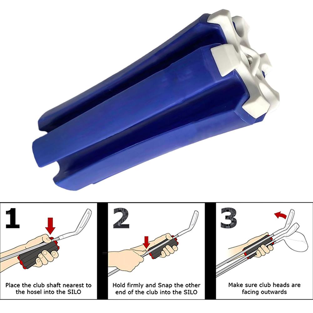 Người lưu giữ câu lạc bộ golf clip di động câu lạc bộ golf cố định hỗ trợ đứng golf câu lạc bộ lưu trữ tổ chức các phụ kiện thể thao ngoài trời Color: Grey