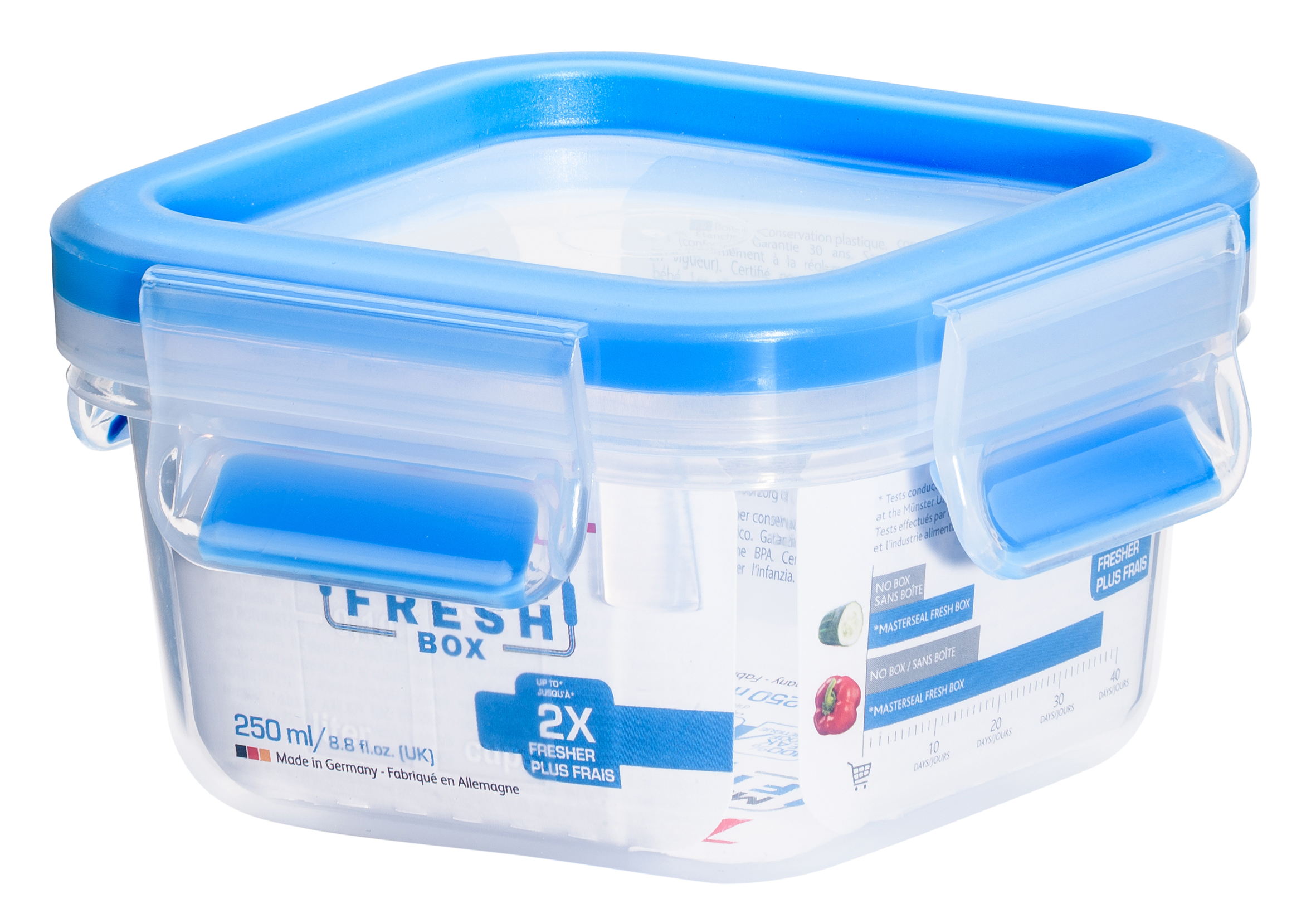 Bộ 5 hộp bảo quản thực phẩm nhựa BBA free, Tefal Masterseal Fresh, sản xuất tại Đức (150ml, 850ml, 200ml, 1000ml, 1200ml) - Hàng chính hãng