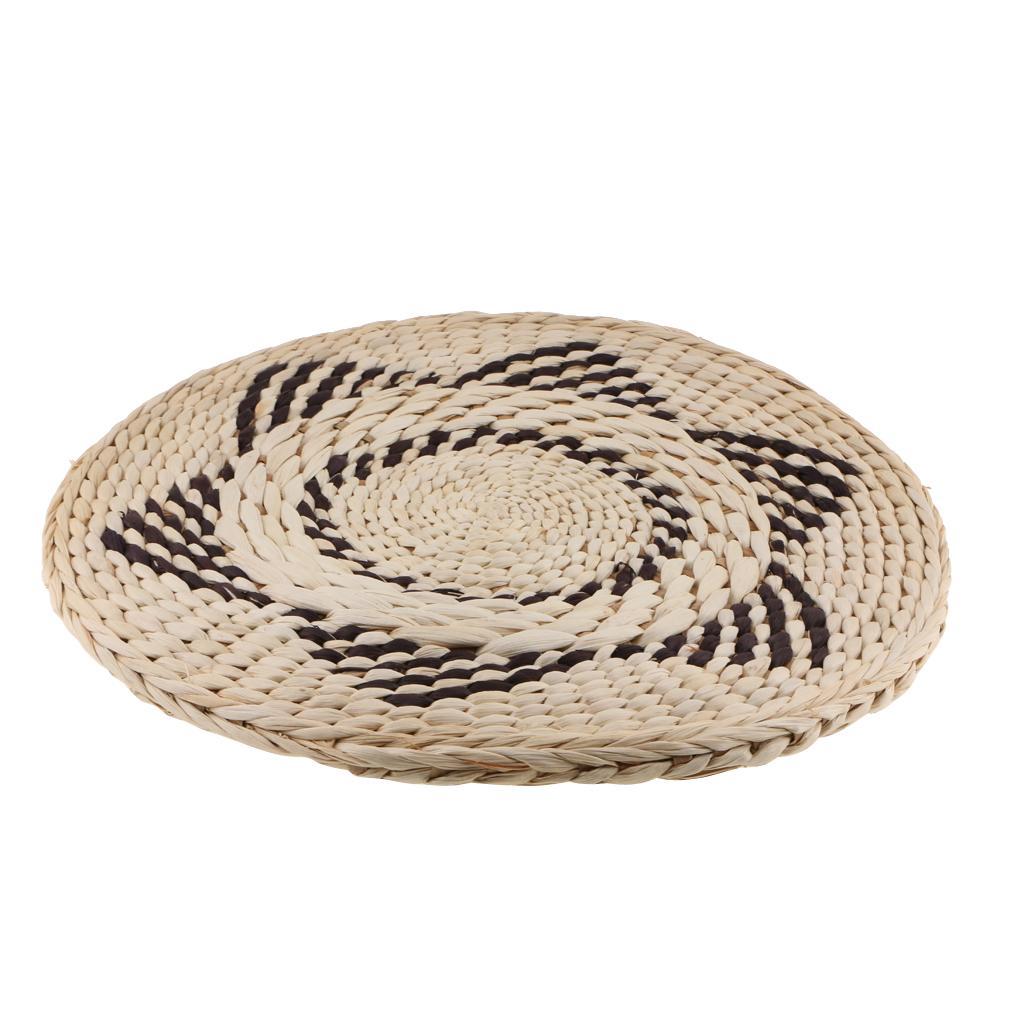 Japanese Style Handmade Straw Woven Seat Cushion Tatami Dia. 48cm