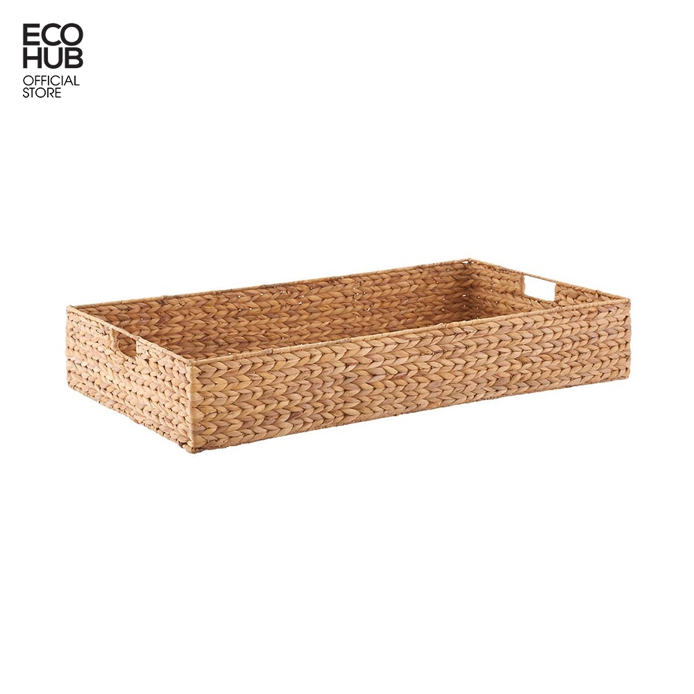 Khay cà phê, khay đựng đồ ECOHUB bằng lục bình có tay cầm  35x25x10cm